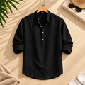 Camisa Masculina Gola Padre em Linho Manga Longa — Elegância e Conforto | FL Imports Moda