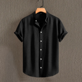 Camisa Masculina de Linho com Botões e Gola Flexível — FL Imports Moda