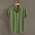 Camisa Masculina de Linho com Botões e Gola Flexível — FL Imports Moda