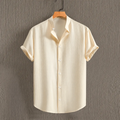 Camisa Masculina de Linho com Botões e Gola Flexível — FL Imports Moda