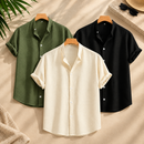 Camisa Masculina de Linho com Botões e Gola Flexível — FL Imports Moda