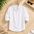Camisa Masculina Gola Padre em Linho Manga Longa — Elegância e Conforto | FL Imports Moda